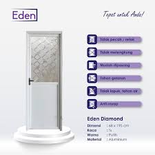 PINTU EDEN DIAMOND ALUMINIUM  1/2 WHITE KANAN